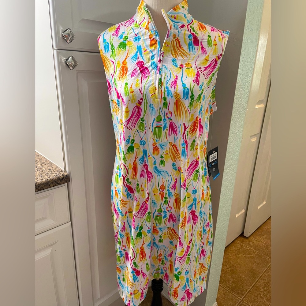 NWT IBKUL Multi-Color Tassel Design Golf Dress.